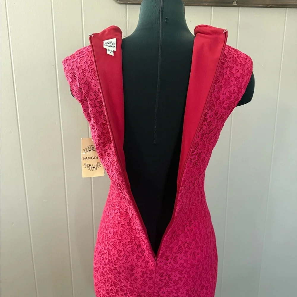 Sangria • Lace Cap Sleeve Dress - Picture 12 of 12